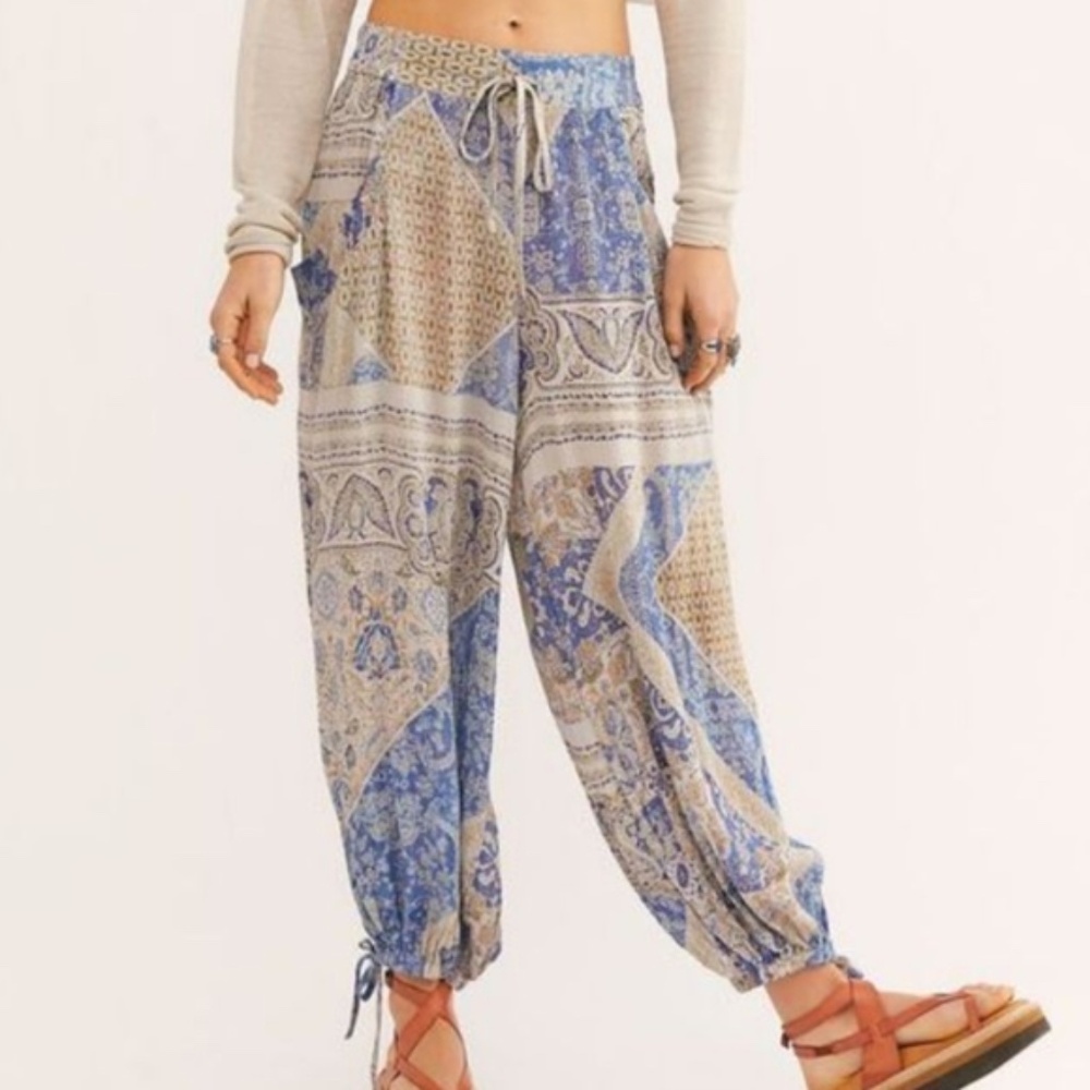 Free people begonia balloon harem pants icy blue combo - Picture 3 of 10